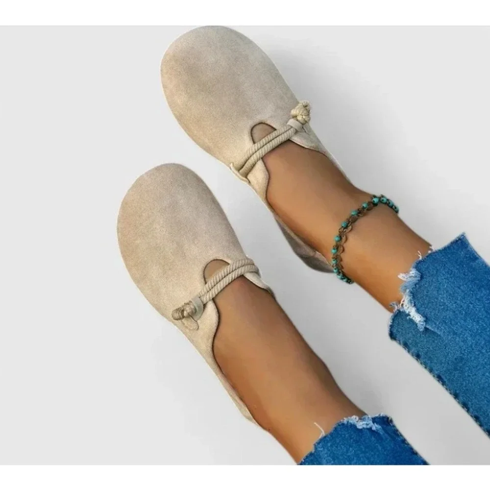 Harper & Wells Camilla Orthopedic Comfort Lace Loafers Beige Suede Flats EU 43